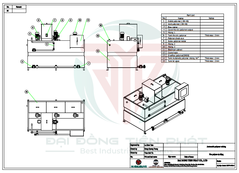 Automatic polymer mixing system model DDTP-AP1000 vietnam