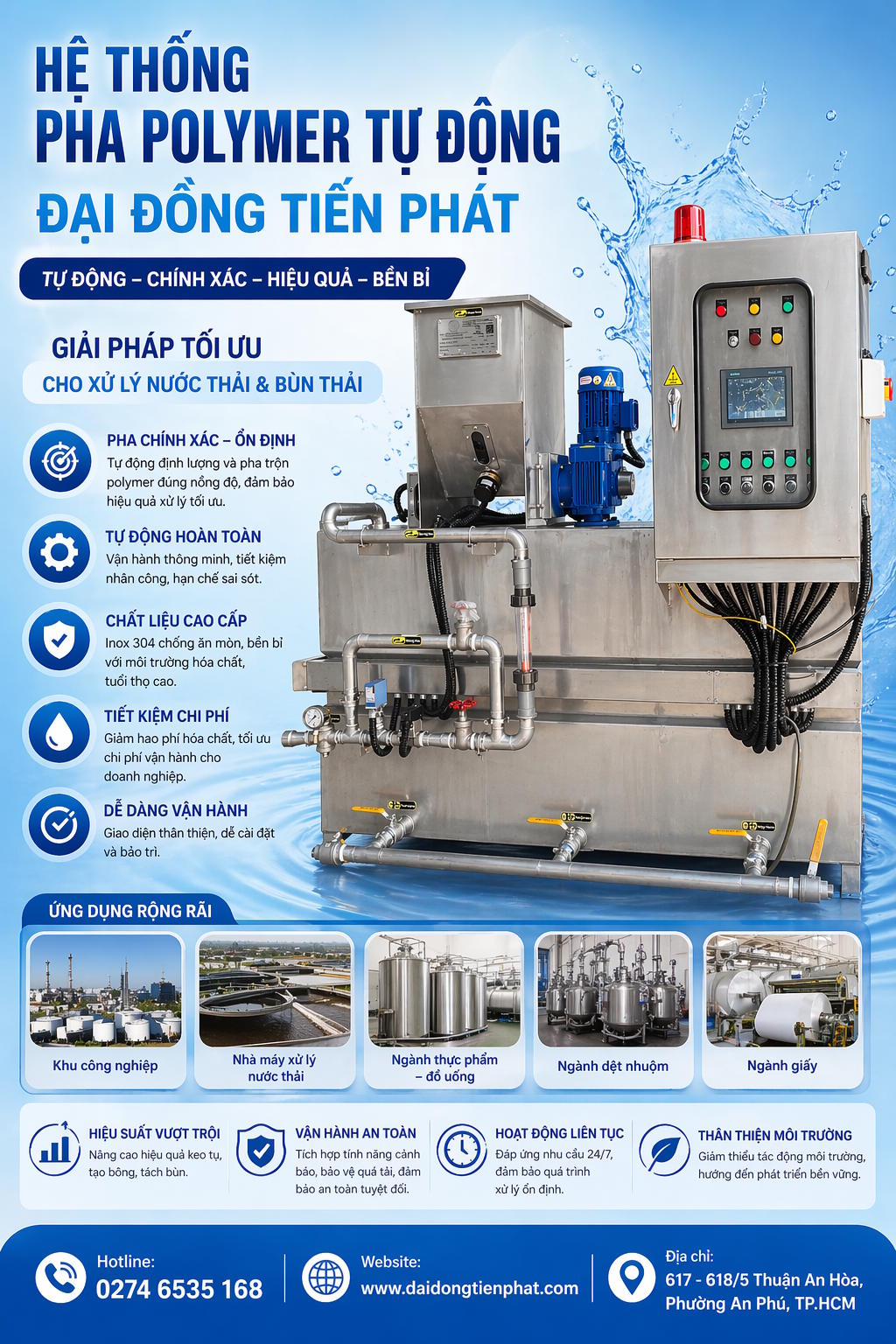 Automatic polymer mixing system model DDTP-AP1000