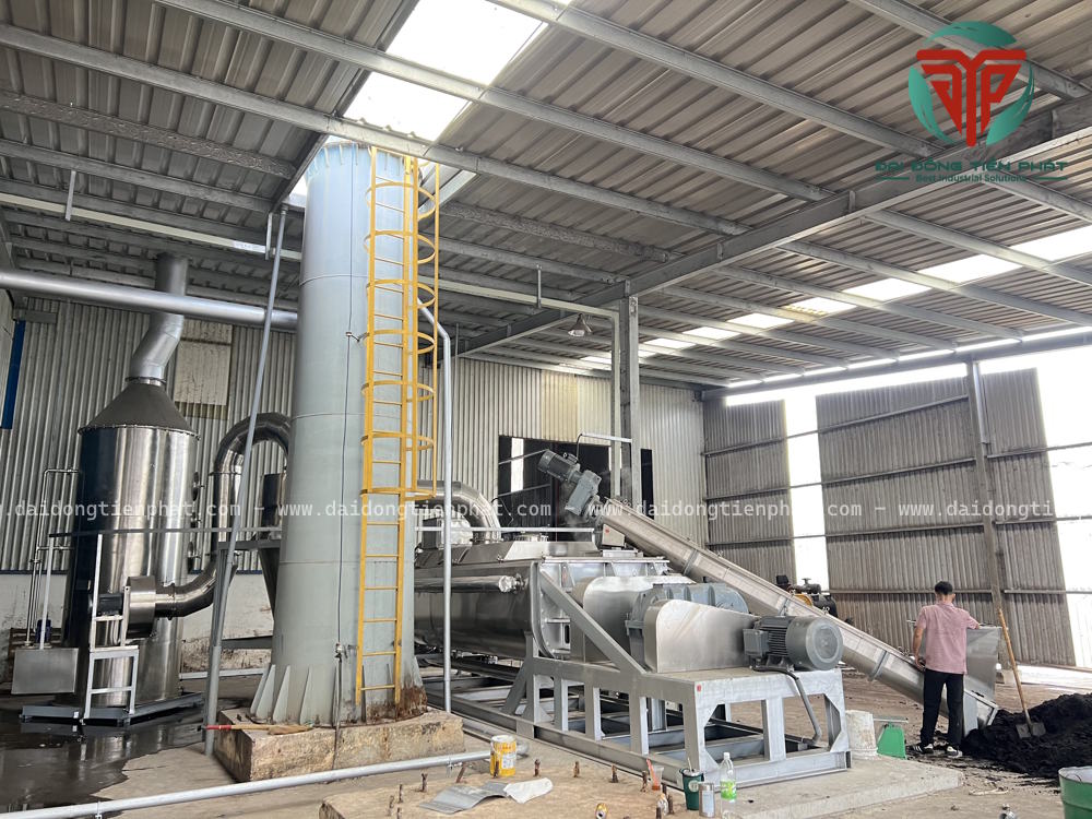 Hệ thống máy sấy bùn Model D2TP 81 thực tế