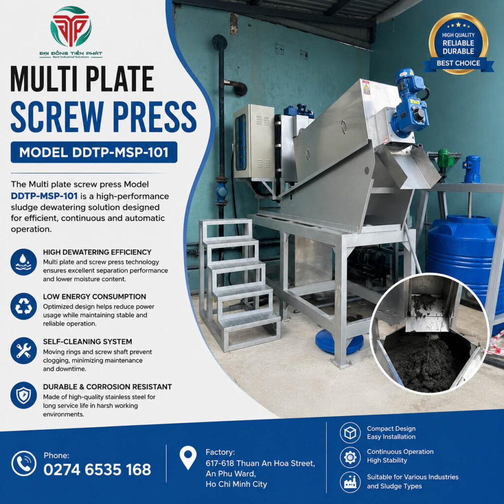Multi plate screw press Model DDTP-MSP-101