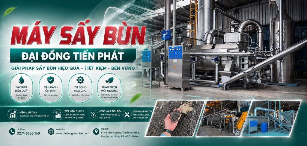Máy sấy bùn ngành chế biến thực phẩm