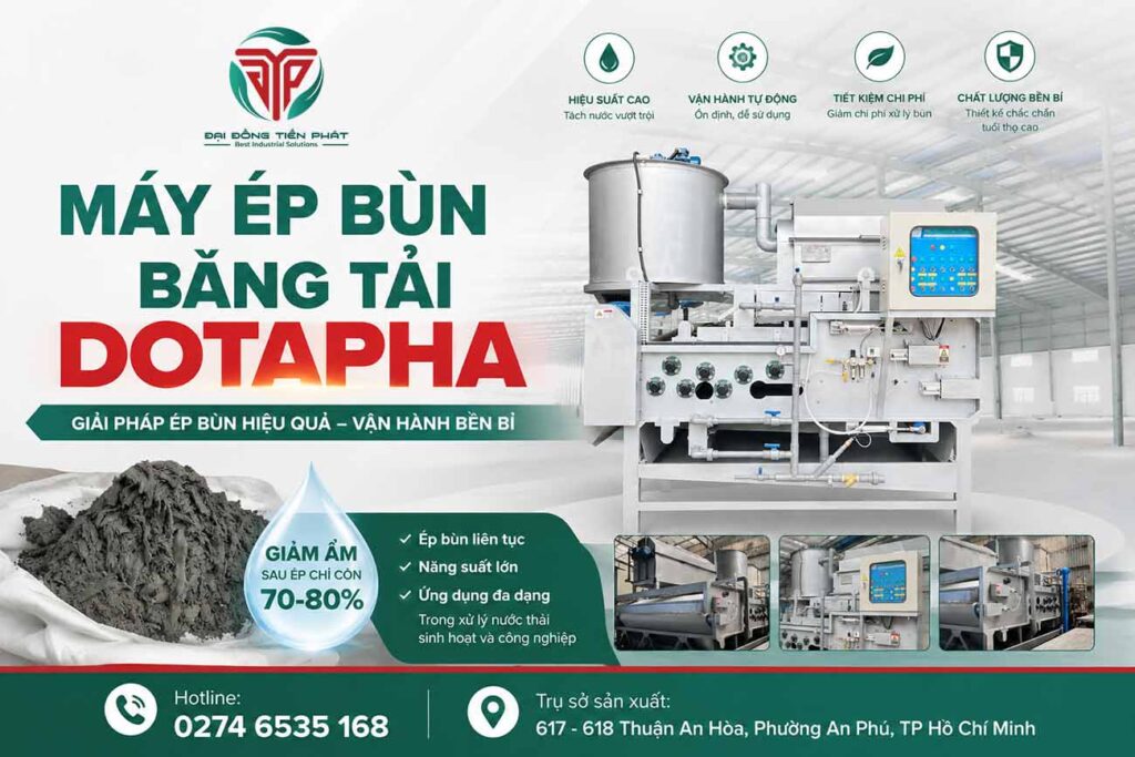 Máy ép bùn băng tải 2026 | ưu điểm, giá thành