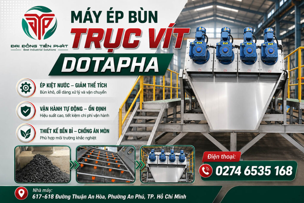 Máy ép bùn trục vít chính hãng