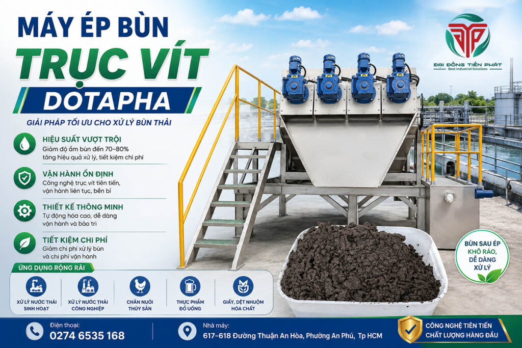 Giới thiệu máy ép bùn – giải pháp xử lý bùn thải hiệu quả cho doanh nghiệp