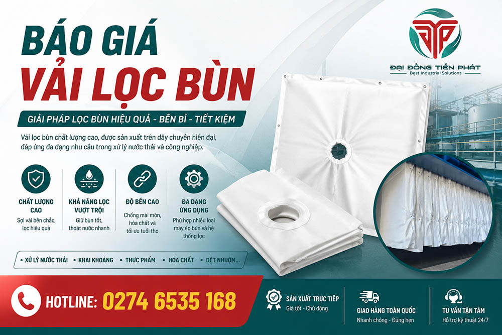 Báo giá vải lọc bùn chính hãng, giao nhanh toàn quốc