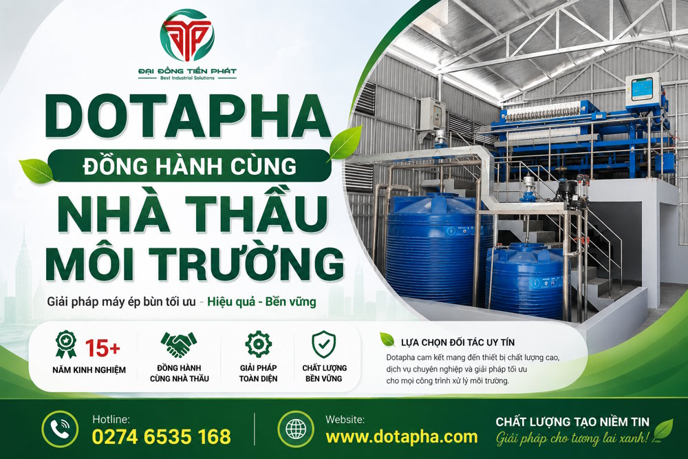 Cung cấp máy ép bùn cho nhà thầu môi trường