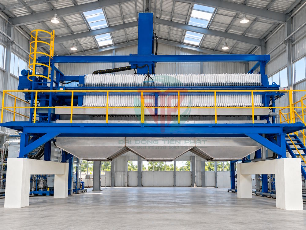 Máy ép bùn khung bản rửa tự động