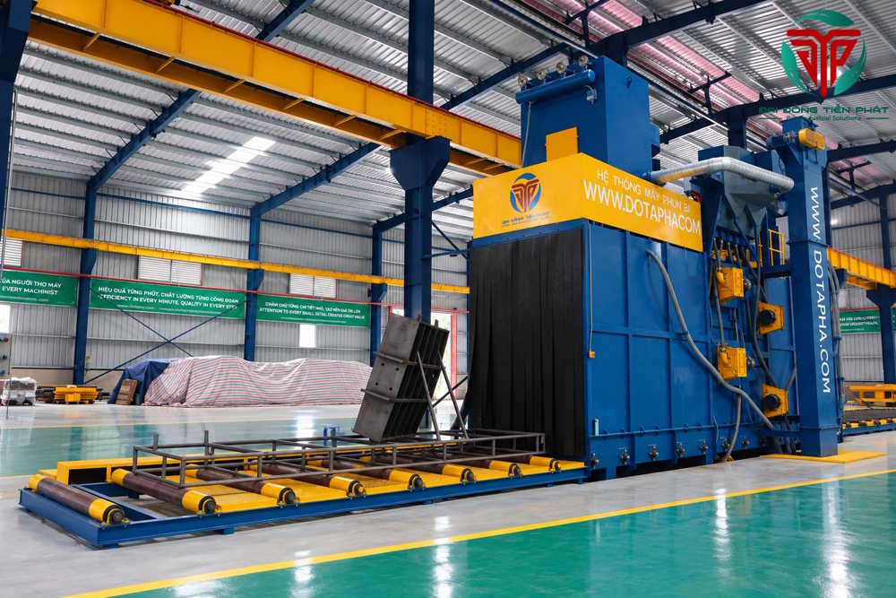 Hệ thống phun bi tự động cho nhà máy sản xuất máy ép bùn