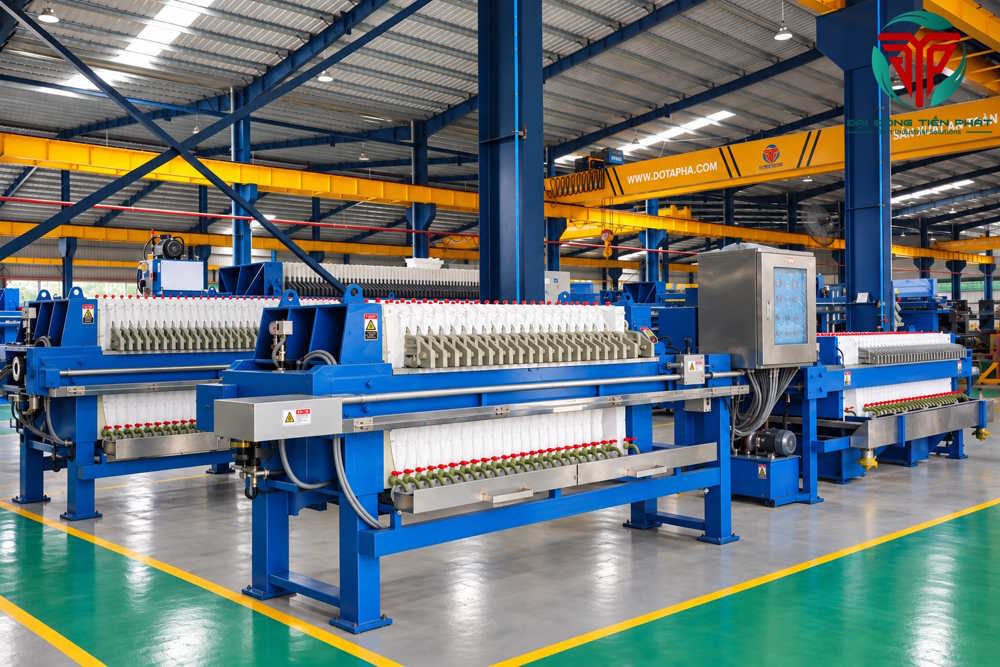 Hệ thống phun bi tự động cho nhà máy sản xuất máy ép bùn